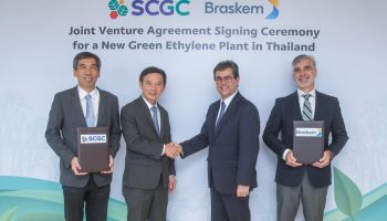 Braskem ผนึกกำลัง SCGC เดินหน้า ตั้งโรงงานผลิตเอทิลีนชีวภาพ (Green-Ethylene) ในประเทศไทย เตรียมพร้อมผลิตพอลิเอทิลีนชีวภาพ I’m green 200,000 ตัน ต่อปี