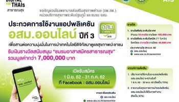 AIS จัดประกวดใช้แอปฯ อสม.ออนไลน์ ต่อเนื่องเป็นปีที่ 3