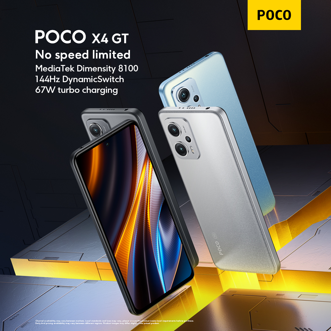 เปิดตัวเรือธง POCO F4 และ POCO X4 GT มาพร้อมชิปเซ็ตสมาร์ทโฟนแห่งขุมพลังรุ่นล่าสุดจาก POCO รวมทุกจุดแข็งและความเร็วไร้ขีดจำกัด