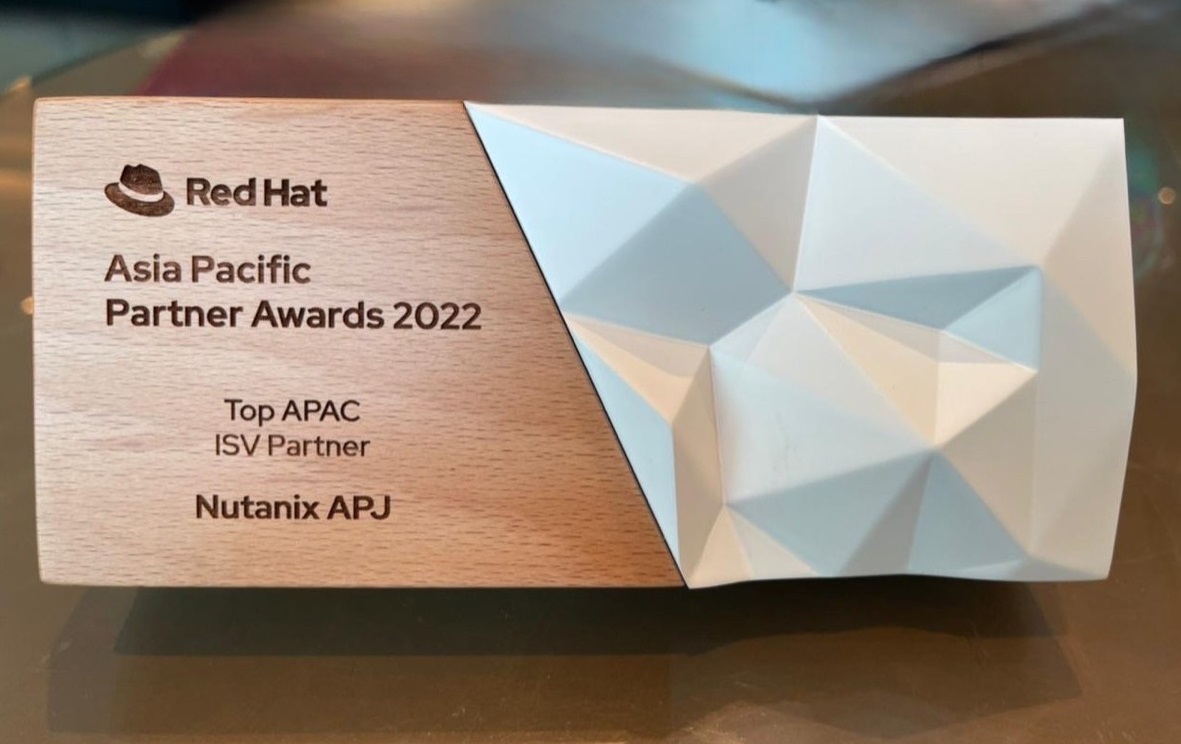 Nutanix ได้รับรางวัล Red Hat Top Independent Software Vendor Partner Award APAC and Japan