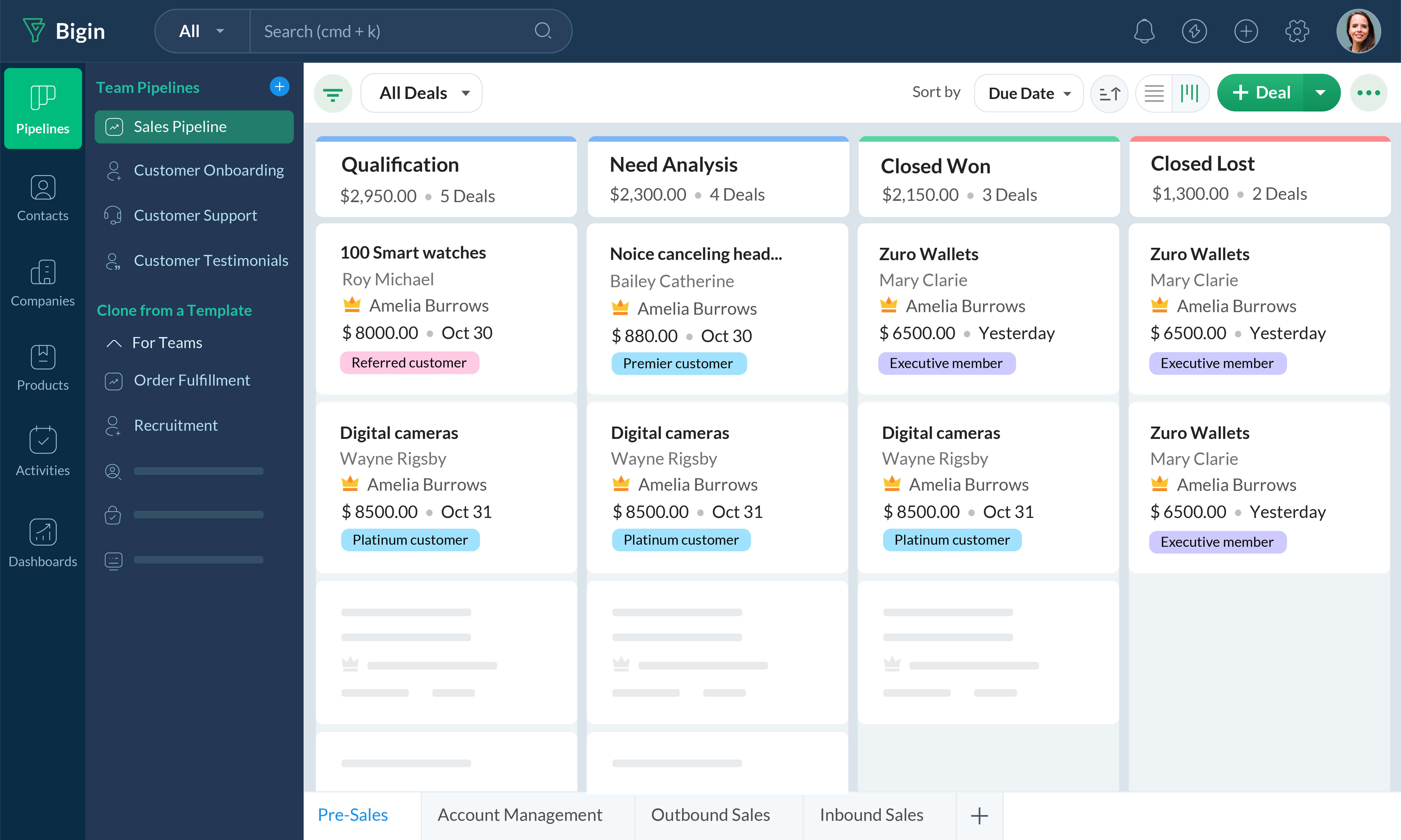 Zoho เปิดตัวฟังก์ชัน Team Pipelines ใน Bigin พลิกโฉมตลาด CRM ในกลุ่มธุรกิจขนาดเล็ก