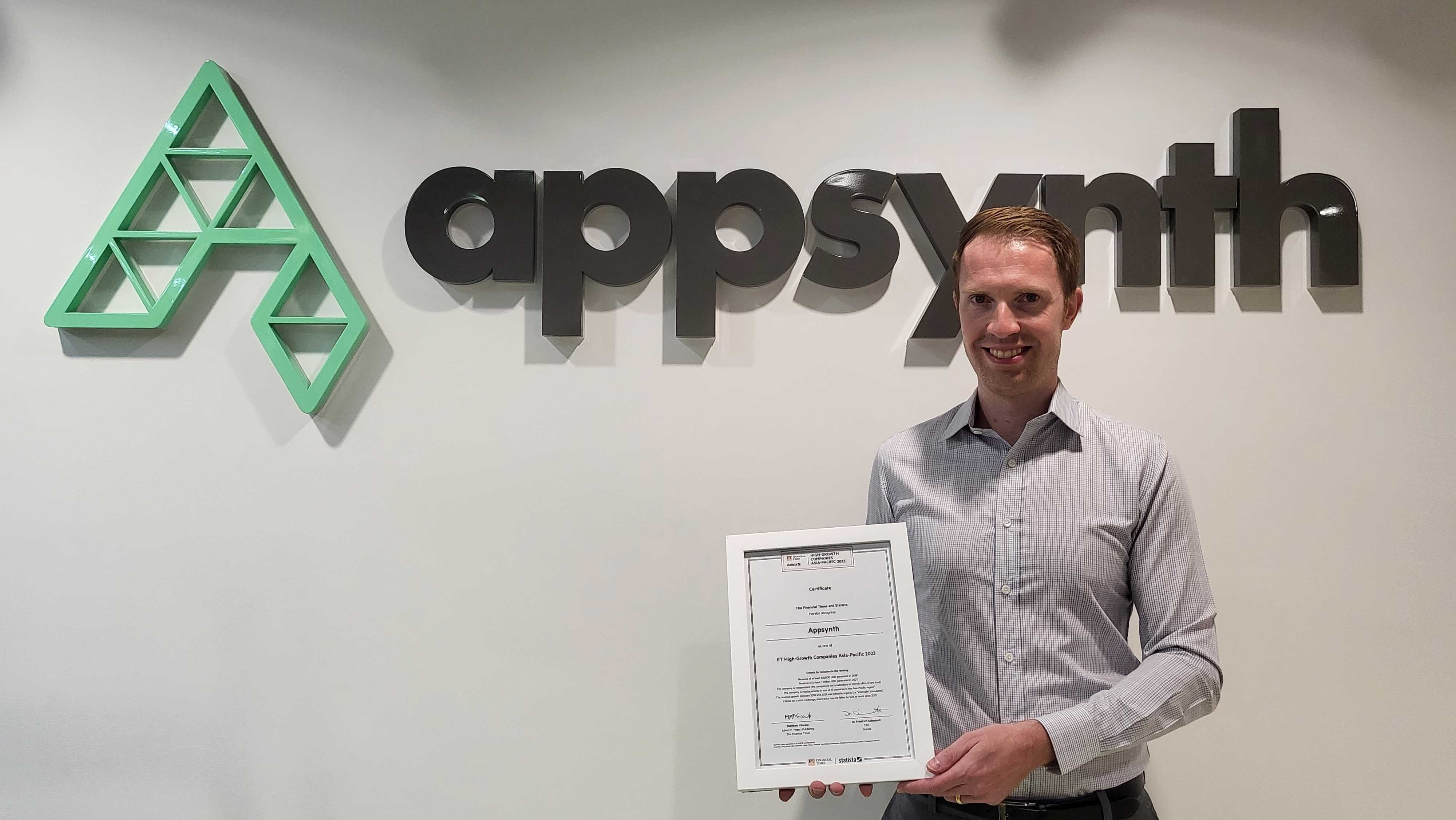 Appsynth ที่ปรึกษาด้านดิจิทัลสัญชาติไทยติดอันดับ  บริษัทเติบโตสูงจากการจัดอันดับโดย Financial Times