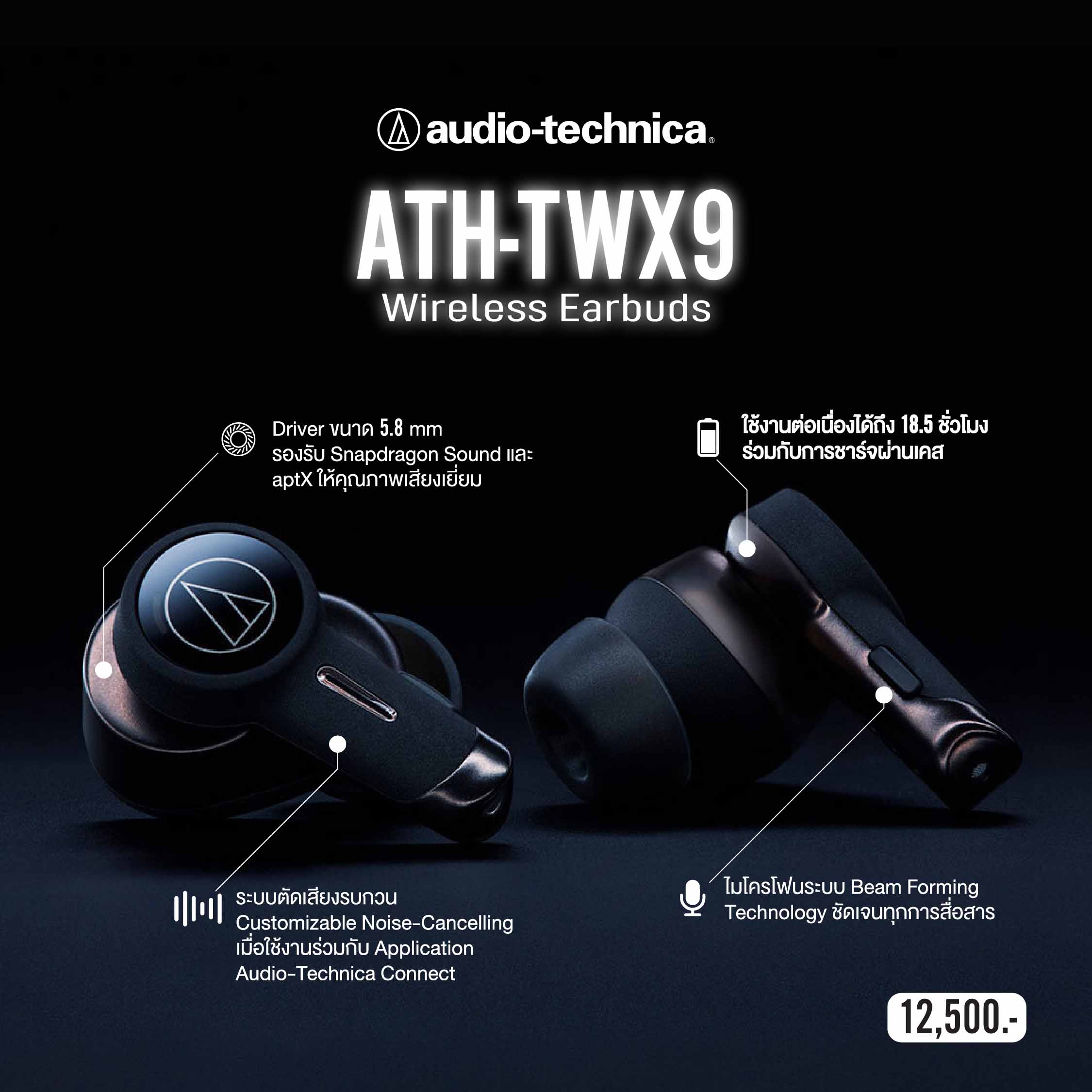RTB Technology เปิดตัวหูฟัง Audio-Technica รุ่นใหม่ ATH-TWX9