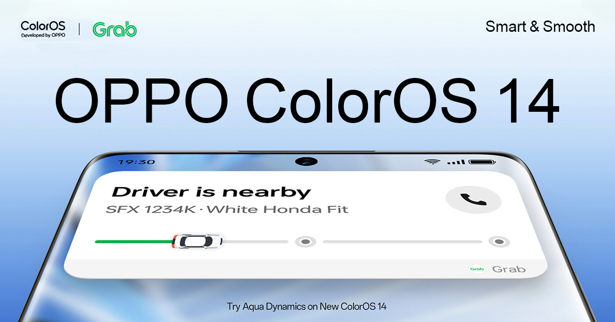 OPPO จับมือ Grab มอบบริการอัจฉริยะและใช้งานง่ายใน ColorOS 14